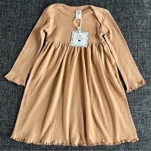 NWT Kate Quinn Pointelle Long Sleeve Lap Neck Dress Size 3T